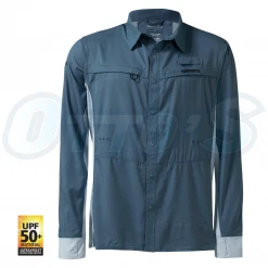 Shirts 22 Shimano Pro Stretch Vented Navy Long Sleeve Fishing Shirt